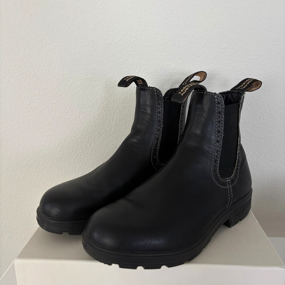 Blundstone Black Brogue Detail Leather Boots (Size 4.5 AU)